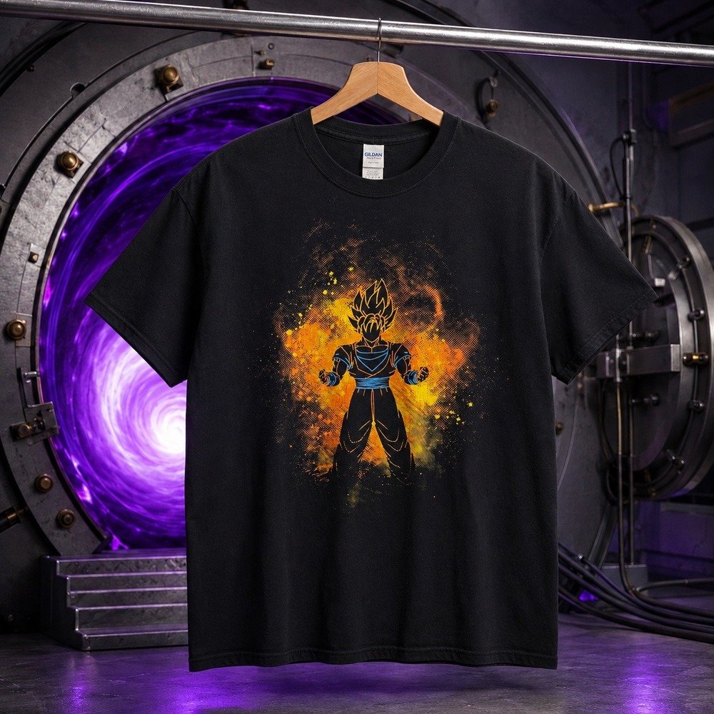 Dragon Ball Z Goku Super Saiyan Graphic Tee Black Large Streetwear Anime Shirt